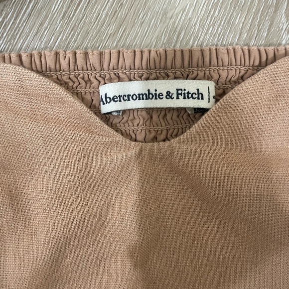 Abercrombie & Fitch Tan Matching 2 Piece Set Top and Wide Leg Pants - Picture 2 of 8